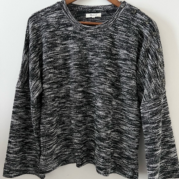 Madewell Sweaters - Madewell Button-Shoulder Wide-Sleeve Sweater Size M